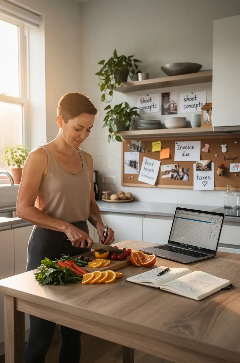 Pénzügyi könyvek és stabil bevétel témájú jegyzetfüzet egymás mellett